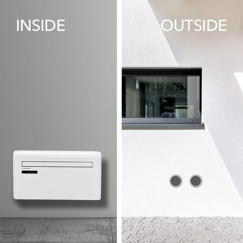 TROTEC Wandklimaanlage PAC-W 2650 SH â€?4-in-1 Klimaanlage ohne Außengerät mit Heizfunktion, 2,6 kW Kühlleistung, WiFi-App-Steuerung, Inverter-Technologie, für Räume bis 34 m²