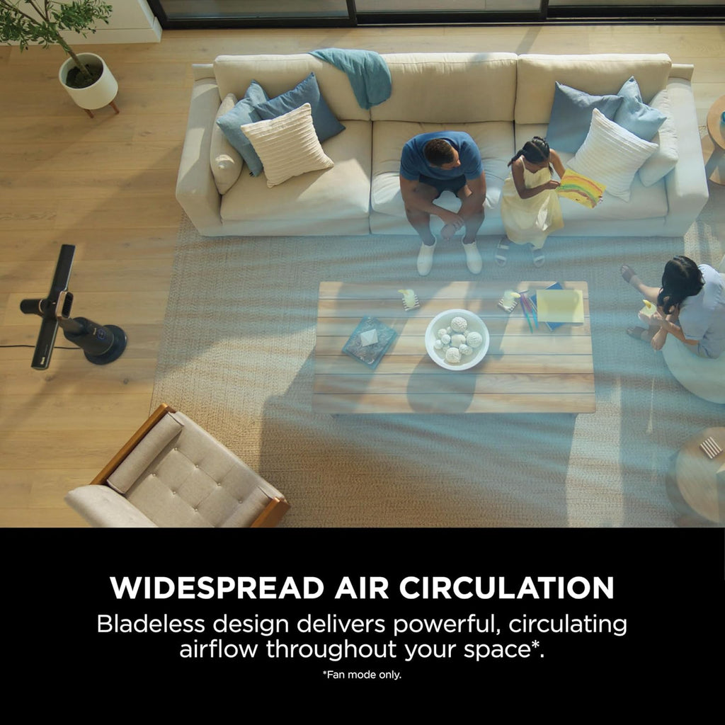 Shark TurboBlade Ventilator und Turmheizung, Cool + Wärme, flüglose Kühlung und schnelle Erwärmung mit Thermo IQ, Dual-Modi mit 180°-Oszillation, Fernbedienung, Kohle