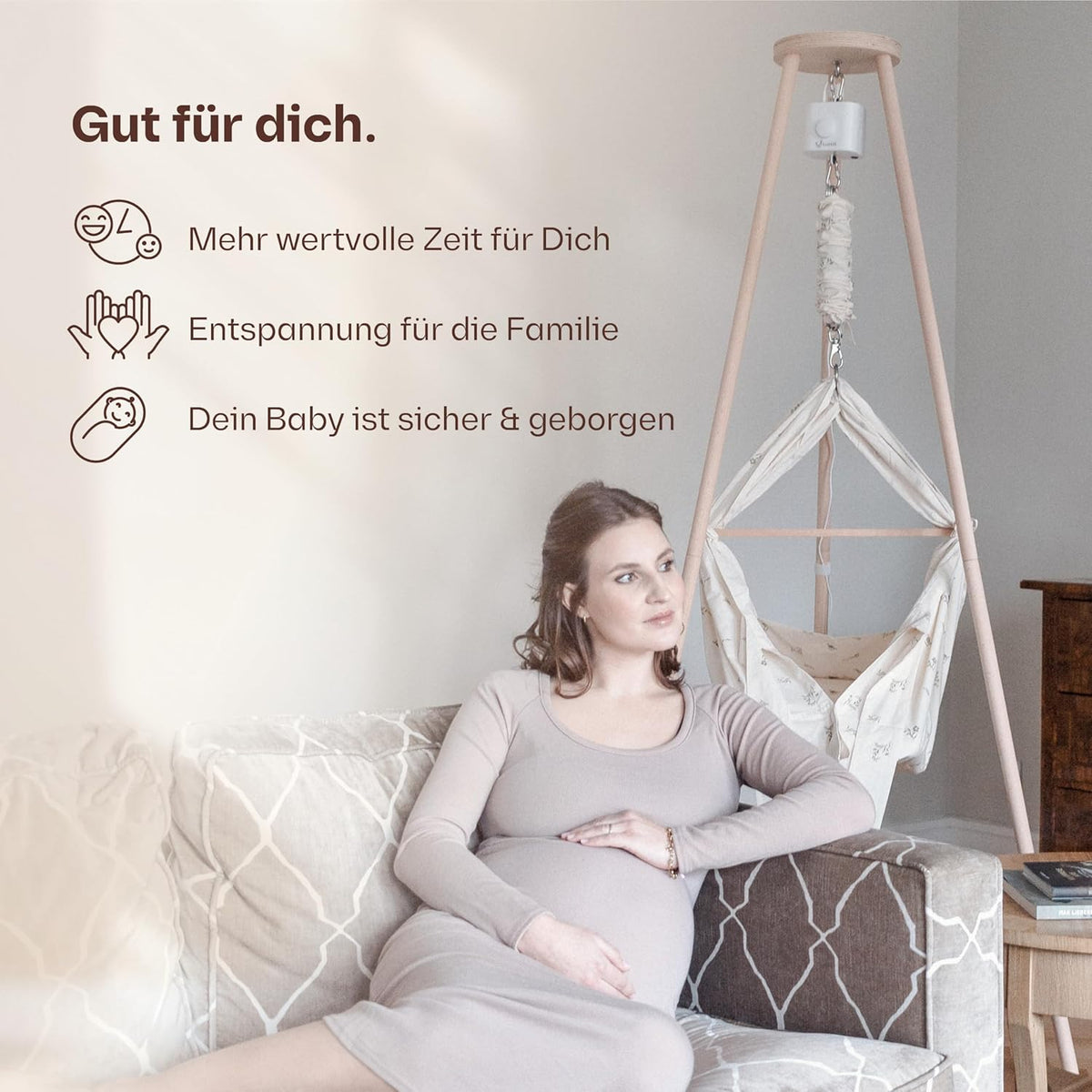 Lottili Federwiegen Motor | lautlos & selbstlernend | mit Timer & Dauermodus | fein einstellbare Schwingung | ab 3 kg | Made in Germany