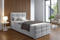 Bett mit Bettkasten 100x200 cm Argentaro graues Boxspringbett