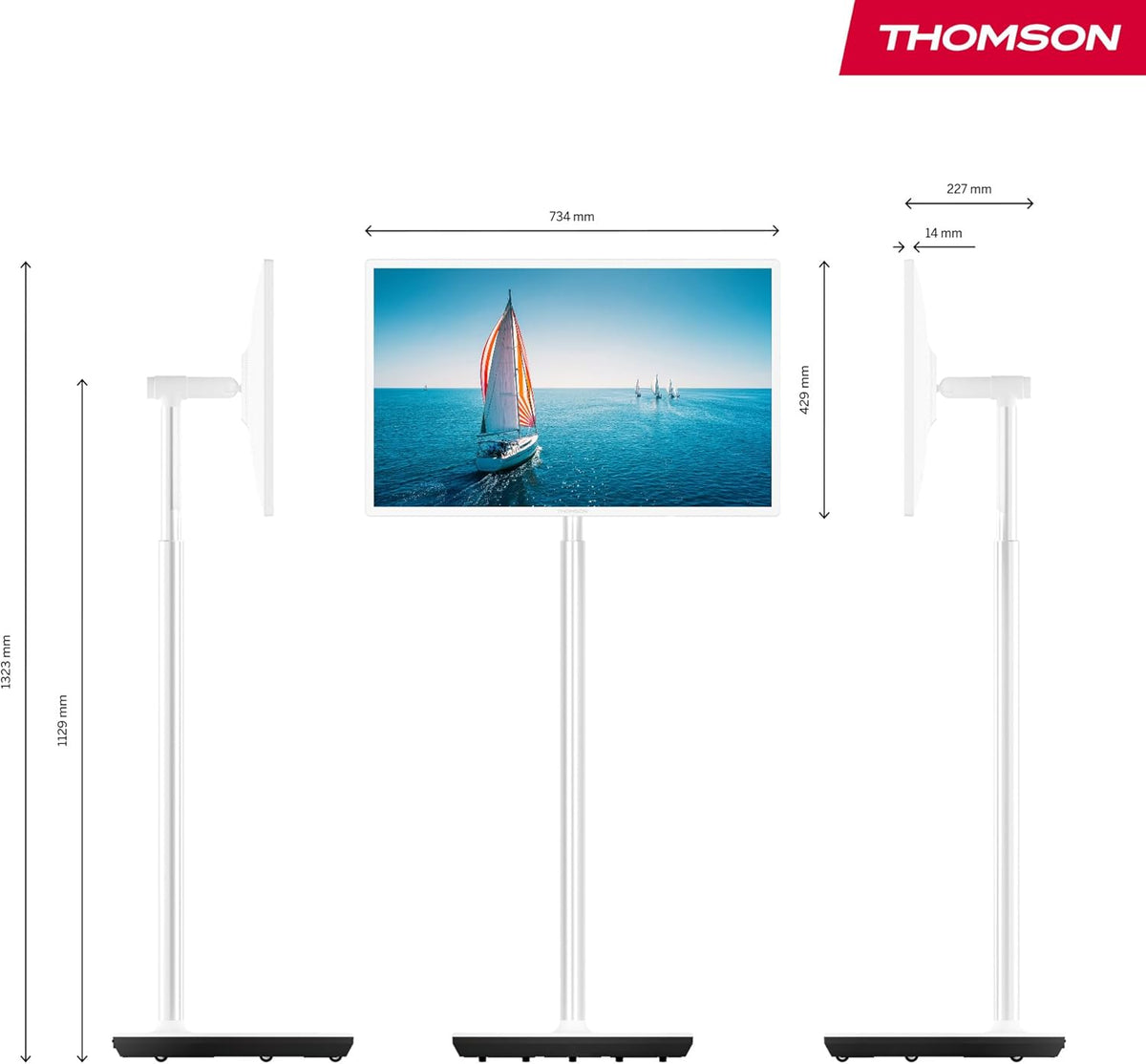 Thomson 32 Zoll (81 cm) Go TV, Tragbarer Android Fernseher â€?HD Ready (1366x768), Sprachsteuerung, Bluetooth 5.1, Wi-Fi, Hotspot-Funktion, Bis zu 4 Stunden Akkulaufzeit - 32HA4M44
