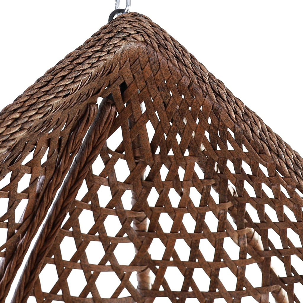 Luxus Hängesessel Style XXL Korb Gestell Braun mit Relaxkissen Braun