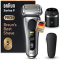 Braun Series 9 Pro+ Rasierer Herren Elektrisch, Elektrorasierer mit 5 Pro Rasierelementen, Rasierapparat ProTrimmer & Reinigungsstation, 60 Min Laufzeit, Made in Germany, 9567cc, Silber