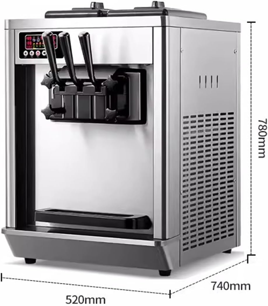 Eismaschine 22â€?0 l/h Softeismaschinen, kommerzieller Tricolor-Desktop-Automat for Einfrieren von süßen Eistüten Eismaschine für Haushalt
