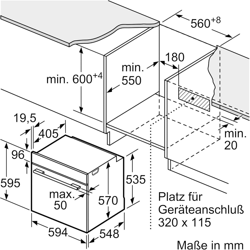 Bosch Einbauherd-Set HND411LS67, Serie 4 Einbau-Herd 60 cm mit 3D-Heißluft und Backwagen HEB513BS3, Serie 4 Elektro-Kochfeld 60 cm mit Rahmen, Herdgesteuert, Made in Germany, NKN645GA2E, Edelstahl