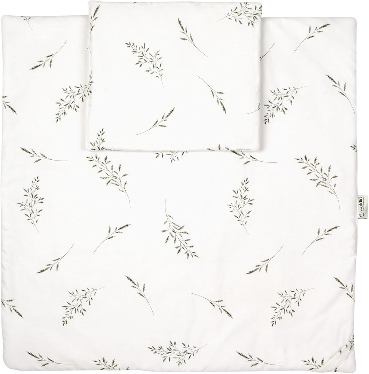 Waldin Oval Baby-Bett Mitwachsend Komplett Set 7in1, Gitterbett, Kinderbett mit Matratze, Wickelkommode, Beistellbett, Holz Weiß
