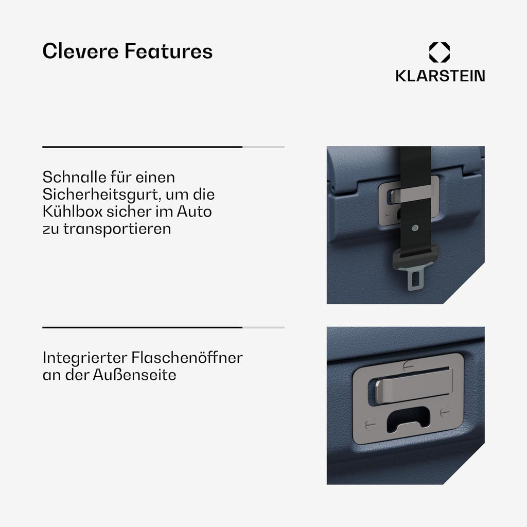 Klarstein SwiftFrost 12L Kompressor Kühlbox mit Gefrierfach â€?tragbare elektrische Kühlbox, LED-Anzeige, Dual Power (12 V/230 V), â€?0 °C bis 20 °C, ECO- und MAX-Modus, ideal für Camping und Auto