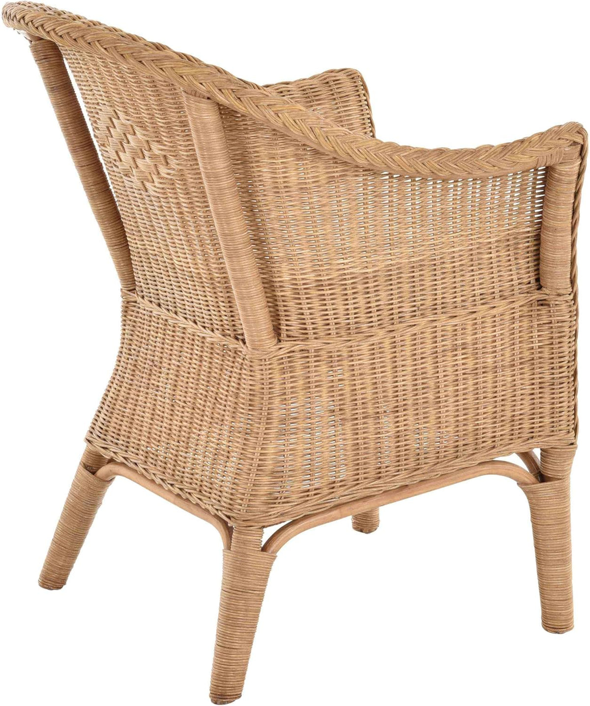 Rattan-Sessel Natur/Esszimmersessel Korb-Sessel inkl. Polster Beige/Rattanmöbel Rattansessel Rattanstuhl mit Armlehnen Lounge Flechtsessel (mit Polster, Honig-Dunkel)