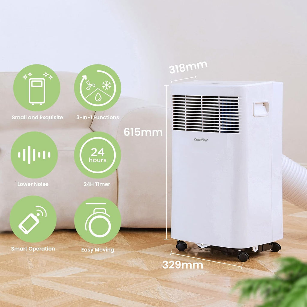 Comfee Mobiles Klimagerät Breezy Cool Pro 2.6,9000 BTU 2,6kW, Kühlen&Ventilieren&Entfeuchten,APP-Steuerung,Raumgröße bis 88m³(33ãŽ?,Mobile Klimaanlage mit Abluftschlauch