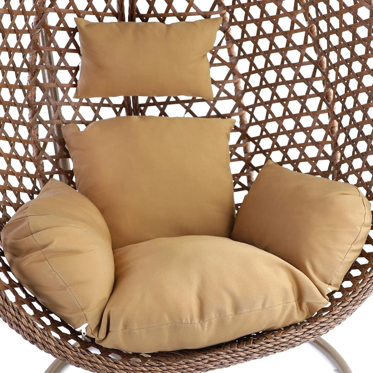 Luxus Hängesessel Style XXL Korb Gestell Braun mit Relaxkissen Braun