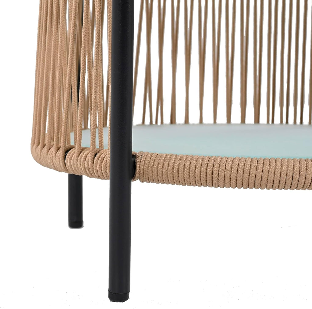 ESTEXO Bistro Set Balkonmöbel Sitzgruppe Outdoor Gartenset 2 Personen Rope Gartenset (Beige)