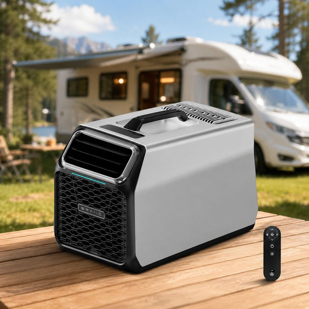 Mobiles klimagerät,3500 BTU Tragbare Camping-Klimaanlage mit echtem Kompressor â€?DC Wohnmobil-Klimagerät für Zelt, Van & LKW-Kabine â€?mit Entfeuchtung, Schlafmodus & Fernbedienung Gray