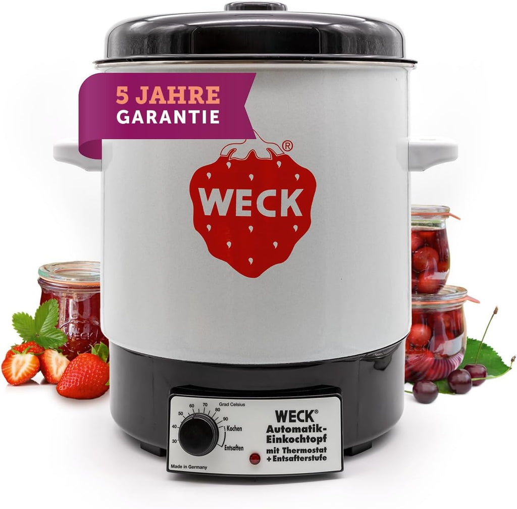 WECK Einkochautomat WAT14 (Finale Serie) Emaille mit Präzisionsthermostat â€?29L Einkochtopf, Glühweinkocher, Dampfentsafter, Einweckautomat â€?Made in Germany, hochwertig & vielseitig
