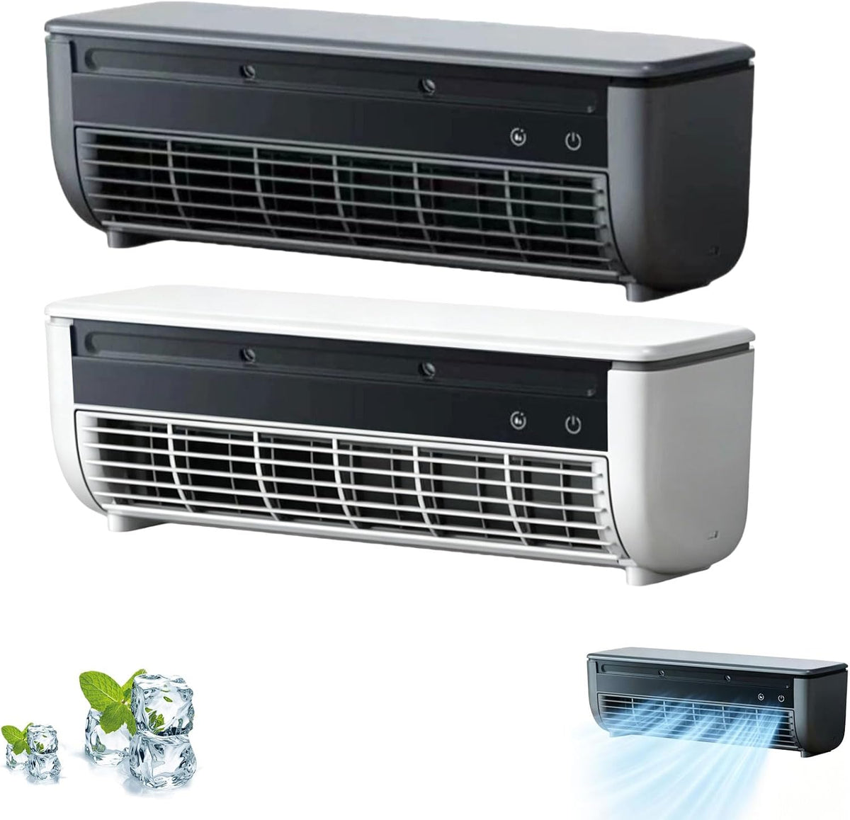 Ohne Bohren Wandklimagerät Ventilator, Kabelloser Wandluftkühler für Zuhause mit 3 Geschwindigkeiten, Mini Klimaanlage mit Fernbedienung, Schnell Kühlung Kaltluftventilator für Schlafzimmer, Zuhause