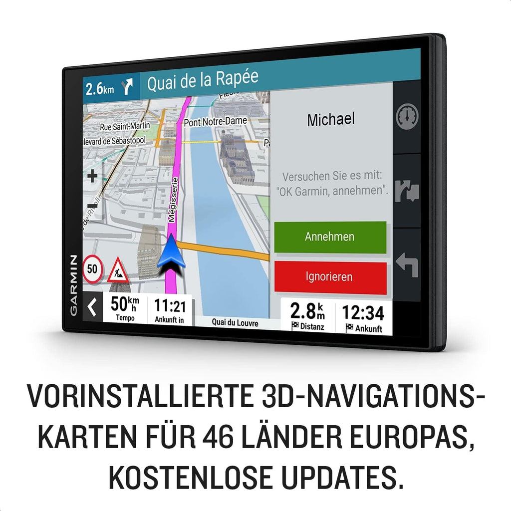 DriveSmart 76 MT-S â€?Navigationsgerät mit großem 7 Zoll (17,8 cm) HD-Display, 3D-Europakarten mit Umweltzonen, Verkehrsinfos in Echtzeit via Drive App, Sprach- und Fahrerassistenz
