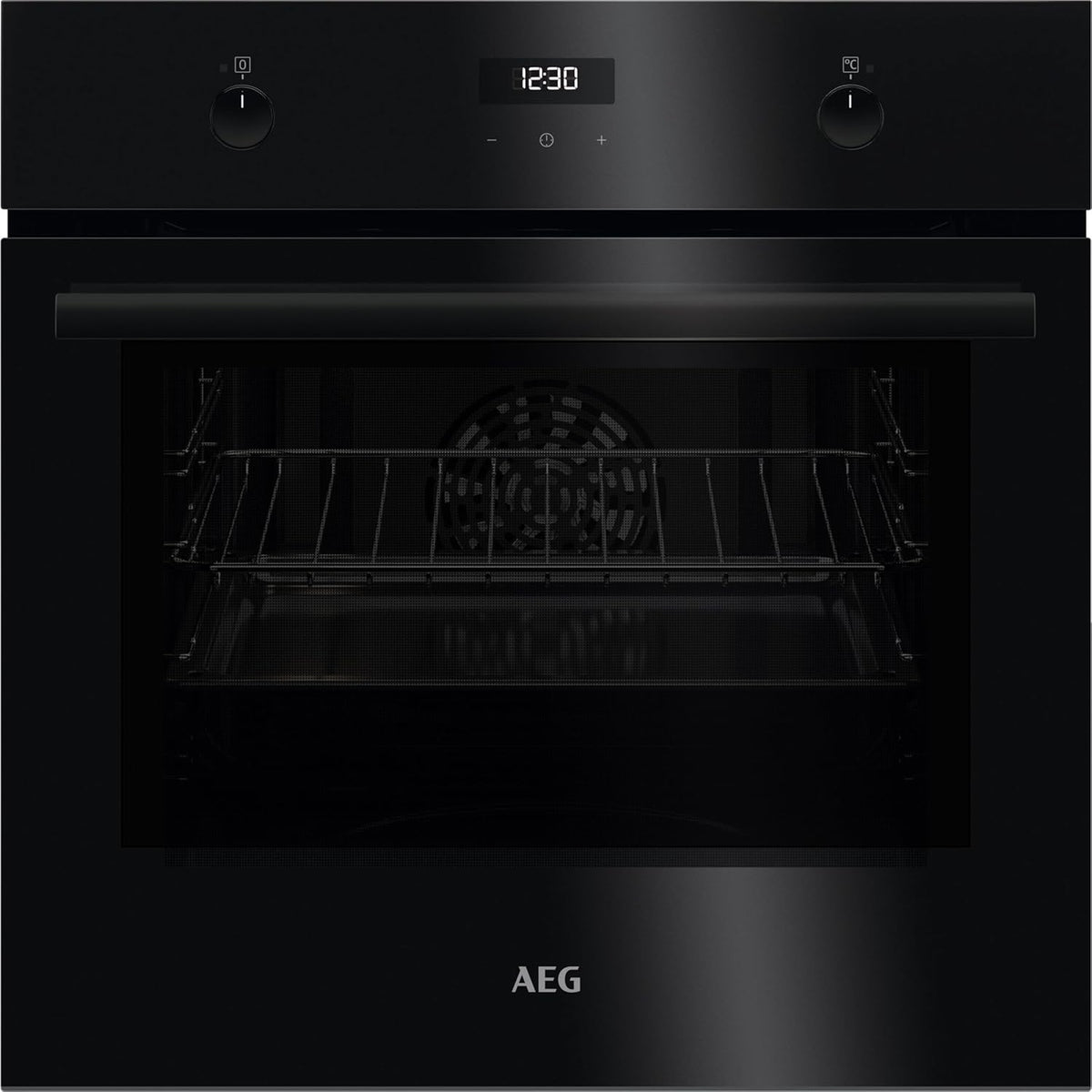 AEG Einbaubackofen â€?Serie 5 Ringheißluft: Gleichmäßige Garergebnisse auf 3 Ebenen â€?Pyrolyse Selbstreinigung â€?25 Automatikprogramme â€?LED-Touchdisplay â€?Schnellaufheizung â€?Schwarz â€?BPE53516AB