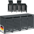 STEELSØN Kestra Mülltonnenbox 4er bis 240L â€?Mülltonnenverkleidung mit Sichtstreifen aus Stahl â€?hochwertige Müllcontainer in Anthrazit für 4 Tonnen â€?Müllbox/Gerätebox wetterfest & UV-beständig