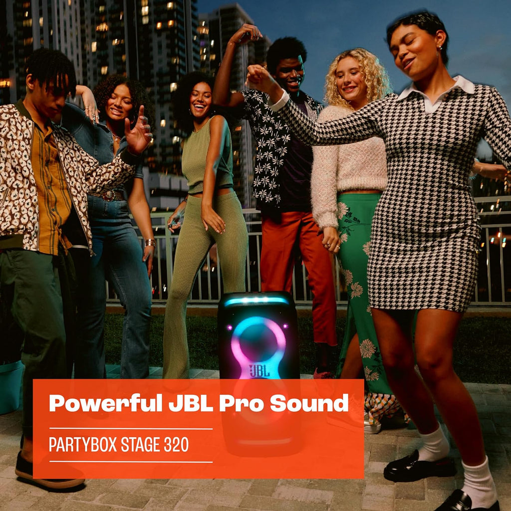 JBL Partybox Stage 120 in Schwarz â€?Tragbare Bluetooth-Lautsprecher-Box mit JBL Pro Sound, Lichtshow, KI-Sound-Boost und Teleskopgriff â€?12 h Laufzeit