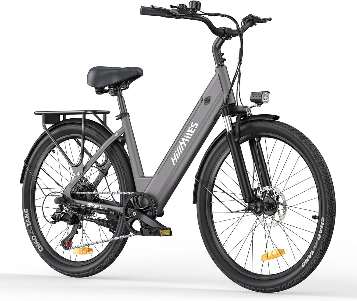 MileCity1 26" E-Bike für Erwachsene, 7 Gang Elektrofahrrad mit Austauschbarem 36V 13Ah Akku, 25 km/h und 80â€?00km Reichweite E-Bike für Städtische Pendler, IP65 Wasserdicht