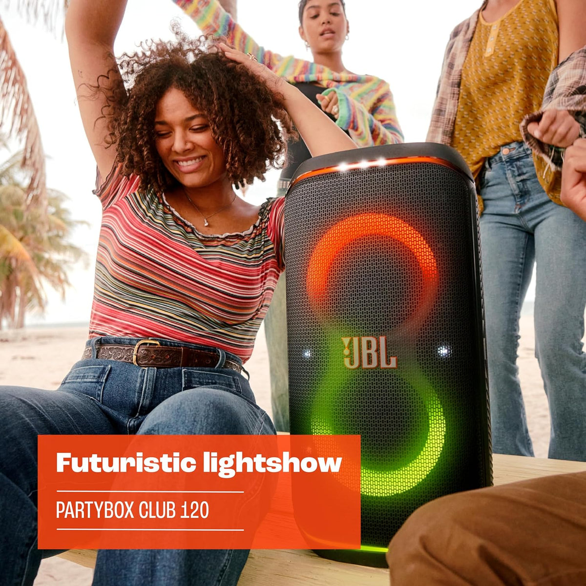 JBL Partybox Stage 120 in Schwarz â€?Tragbare Bluetooth-Lautsprecher-Box mit JBL Pro Sound, Lichtshow, KI-Sound-Boost und Teleskopgriff â€?12 h Laufzeit