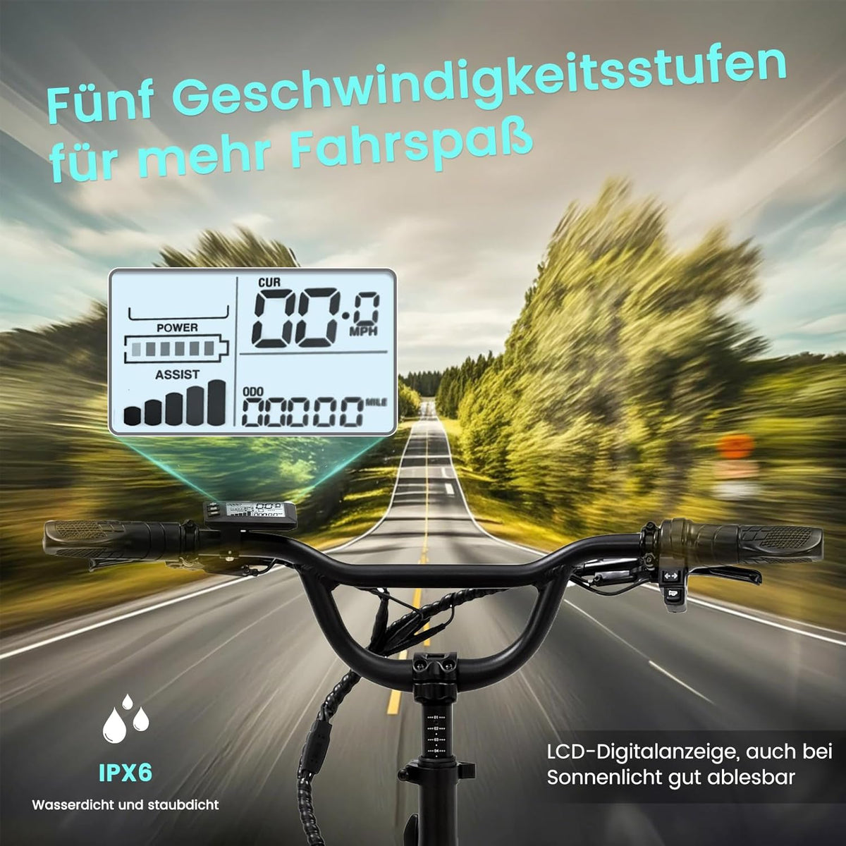 MOONCOOL E Bike Klapprad, 20" E Bike Herren Damen Mit 36V 20AH Akku, 250W Motor Elektrofahrrad, LCD-Display, Geschwindigkeit 25 KM/H, 167 KM Reichweite, IP65, 45 NM Electric Bike Mit GroßEn KöRben