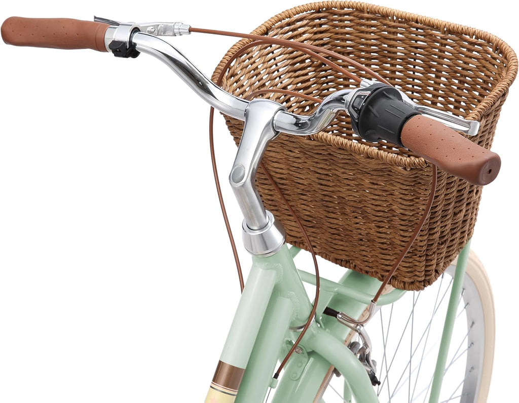 BIKESTAR Alu City Stadt Fahrrad 26, 28 Zoll | 16, 18 Zoll Rahmen, 7 Gang Shimano Damen Holland Rad, Retro Bike mit V-Bremse, Gepäckträger, Licht, Klingel, Korb, Speichenreflektoren | Risikofrei Testen