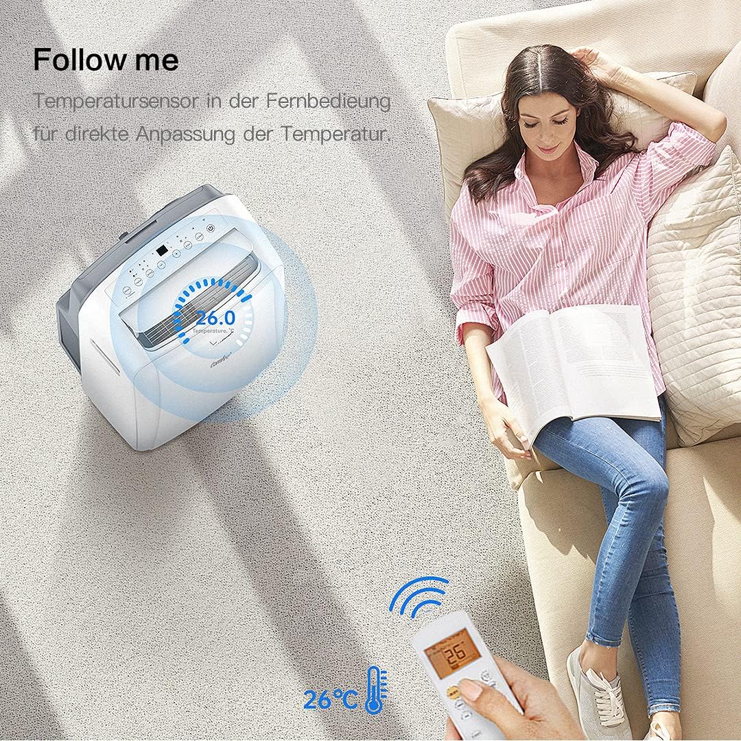 Comfee Mobiles Klimagert Easy Cool 2.0, 7000 BTU 2,0kW, Kühlen&Ventilieren&Entfeuchten, Raumgre bis 68m(25ãŽ?, APP-Steuerung/Alexa/Google Home/IFTTT, Mobile Klimaanlage mit Abluftschlauch