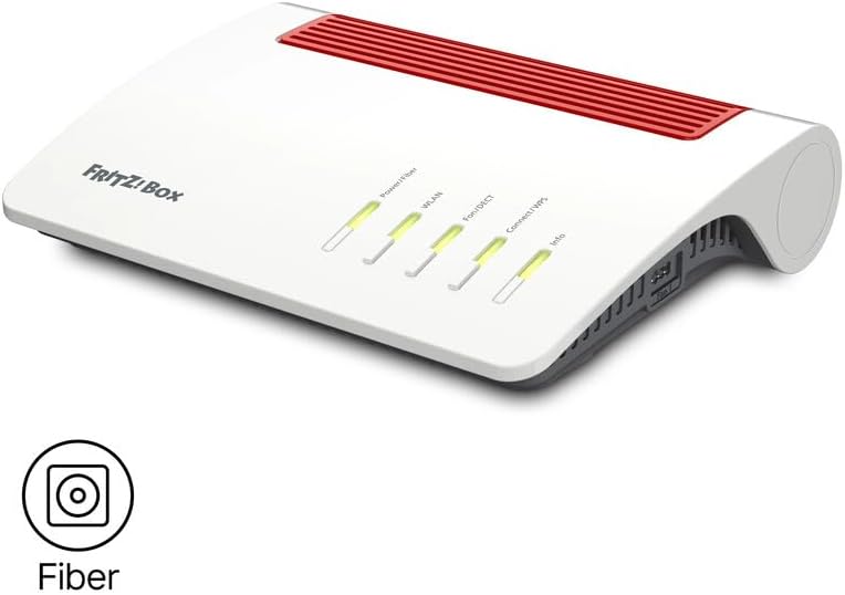 AVM Fritz!Box 5590 Fiber (Wi-Fi 6 Glasfasermodem (WLAN AX), bis 2.400 MBit/s (5 GHz) und 1.200 MBit/s (2,4 GHz), WLAN Mesh, DECT-Basis, 2,5-Gigabit-Port, weiß, geeignet für Deutschland)