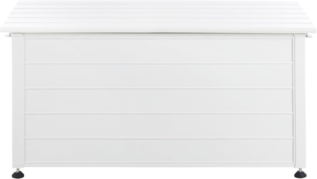 Beliani Gartentruhe 330L Aluminium weiß wasserfest Kissenbox Auflagenbox Campalto