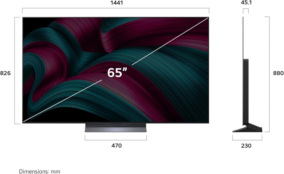 LG OLED65C5ELB TV 65 Zoll (165 cm) 4K OLED evo AI TV (α9 Gen8 4K AI Prozessor, webOS 25, 120Hz (VRR bis zu 144Hz)) Modelljahr 2025