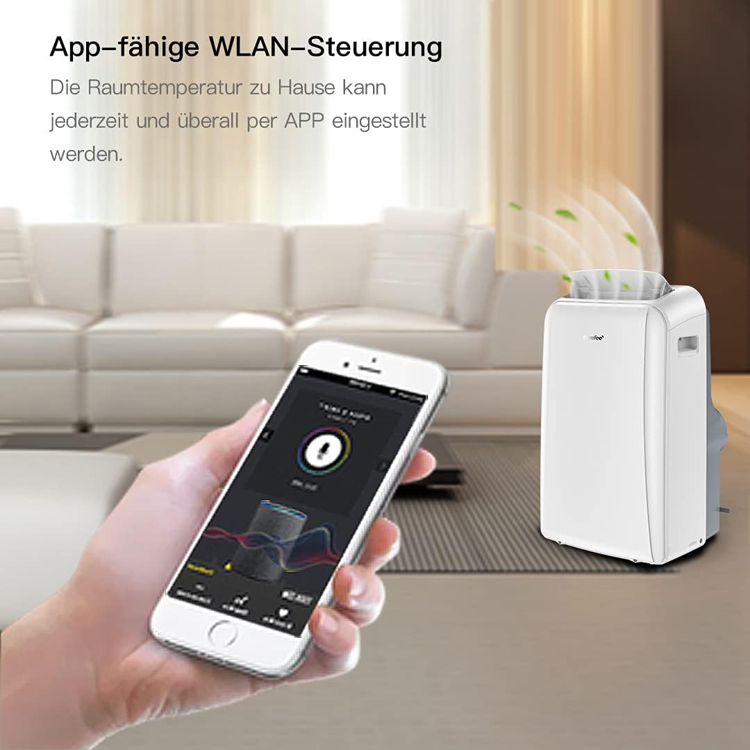 Comfee Mobiles Klimagert Easy Cool 2.0, 7000 BTU 2,0kW, Kühlen&Ventilieren&Entfeuchten, Raumgre bis 68m(25ãŽ?, APP-Steuerung/Alexa/Google Home/IFTTT, Mobile Klimaanlage mit Abluftschlauch