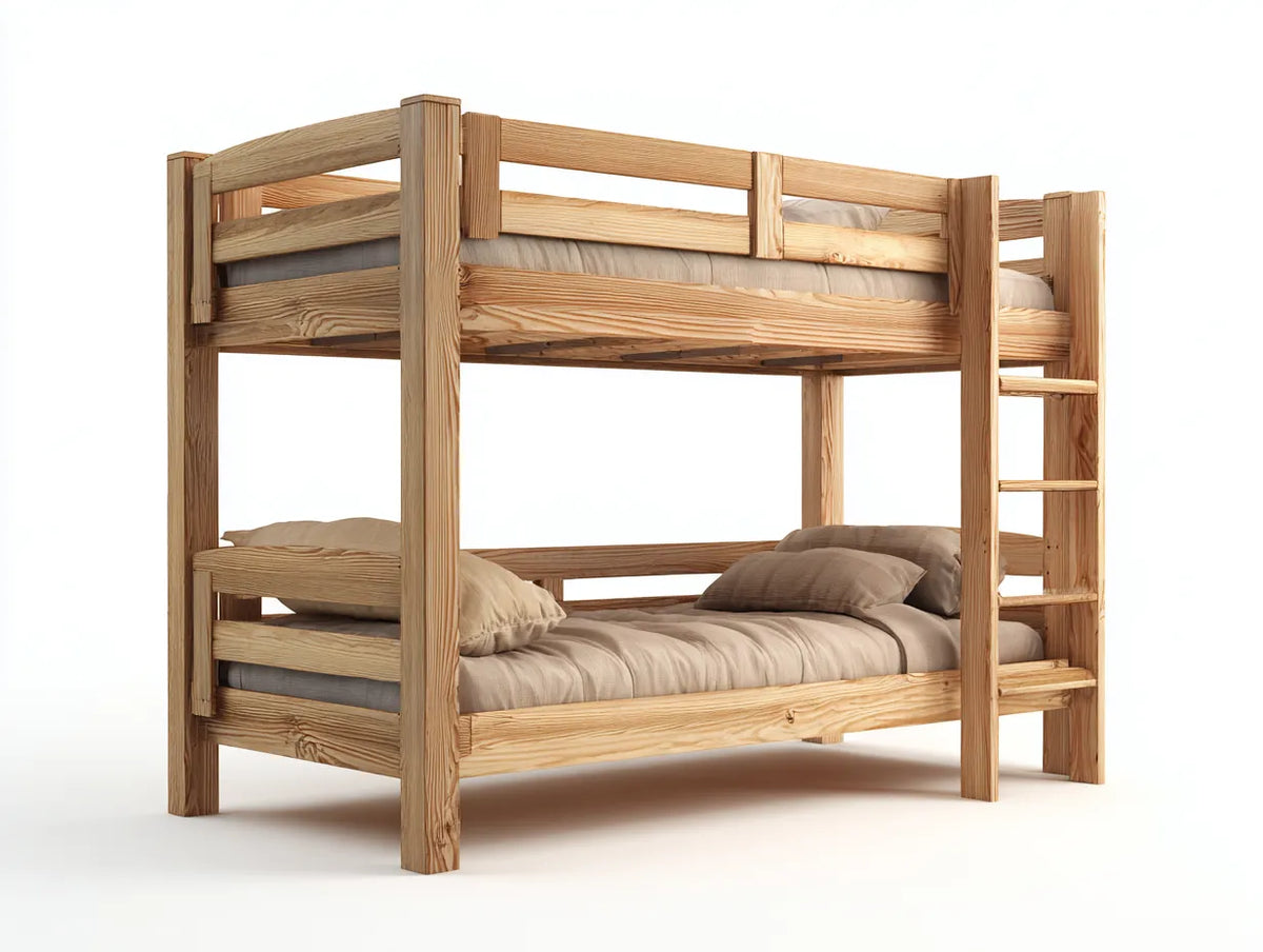 Etagenbett-Massivholz-210x99x174 cm-Natur-Landhausstil