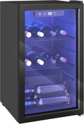 HOMCOM Weinkühlschrank 24 Flaschen, 68 Liter Weinschrank Klein, Getränkekühlschrank Flaschenkühlschrank mit Doppelglas-Tür, 4-16°C, LED-Beleuchtung, Digitalem Touchscreen, Wine Fridge, Schwarz