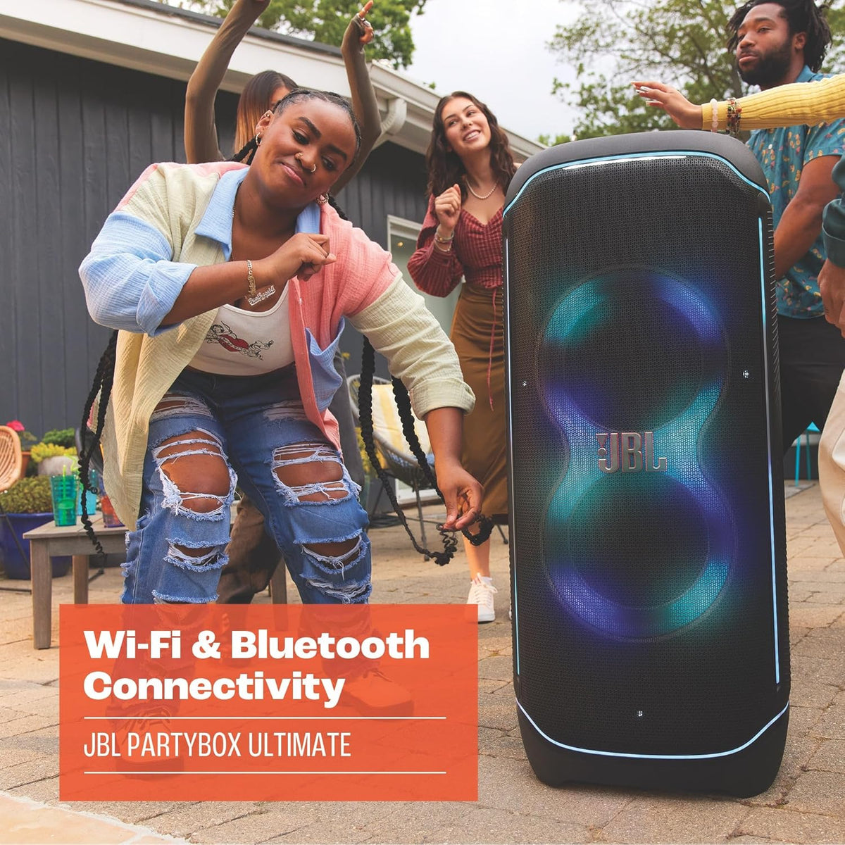 JBL Partybox Stage 120 in Schwarz â€?Tragbare Bluetooth-Lautsprecher-Box mit JBL Pro Sound, Lichtshow, KI-Sound-Boost und Teleskopgriff â€?12 h Laufzeit