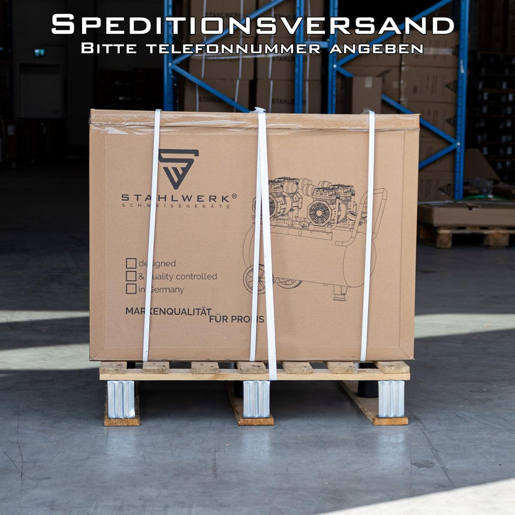 STAHLWERK Kompressor 50 L Tank (ST-510 Pro) - Vollausstattung mit Zubehör - ölfrei  und  leise, 10 bar, Druckluftkompressor mit Brushless-Motoren, 3,94 PS, 2,9 kW, 500 l/min, Silent-/Flüsterkompressor