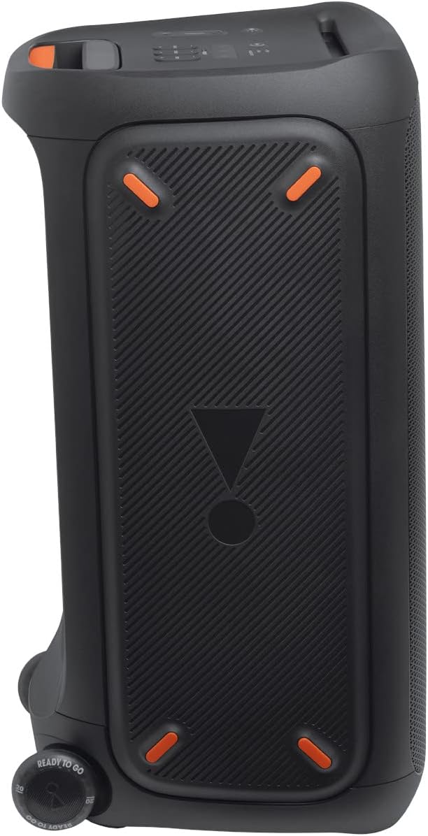 JBL PartyBox 710 - Schwarz â€?Trag - und rollbarer Bluetooth Party-Lautsprecher mit Lichteffekten â€?Spritzwassergeschützte, mobile Musikbox