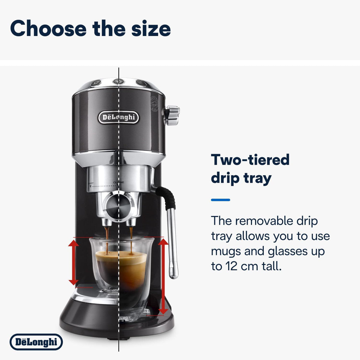 De'Longhi Dedica Style EC 685.M â€?Espresso Siebtrgermaschine, Espressomaschine mit professionellem Milchaufschumer, nur 15 cm breit, für Kaffeepulver oder ESE Pads, 1 l Wassertank, silber