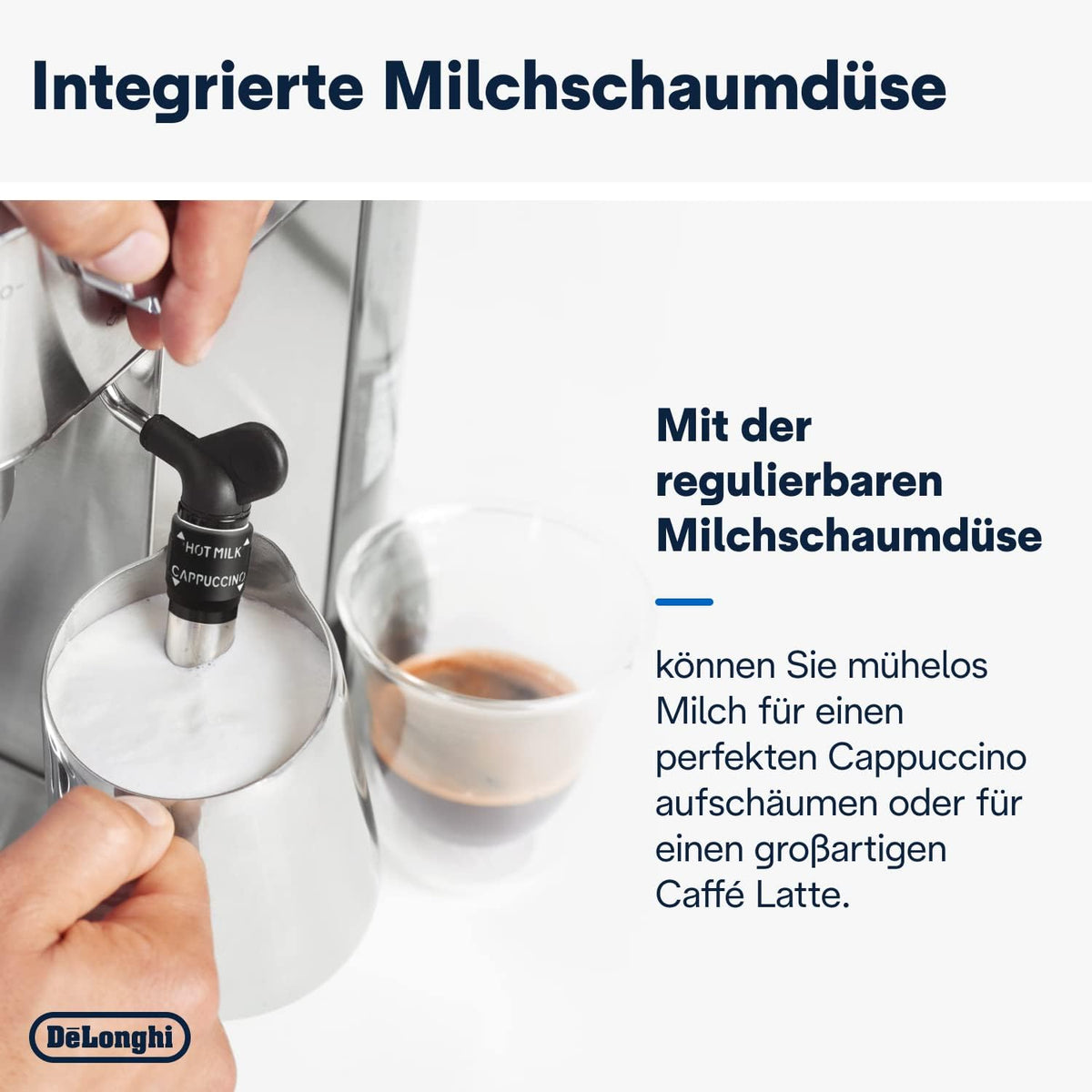 De'Longhi Dedica Style EC 685.M â€?Espresso Siebtrgermaschine, Espressomaschine mit professionellem Milchaufschumer, nur 15 cm breit, für Kaffeepulver oder ESE Pads, 1 l Wassertank, silber