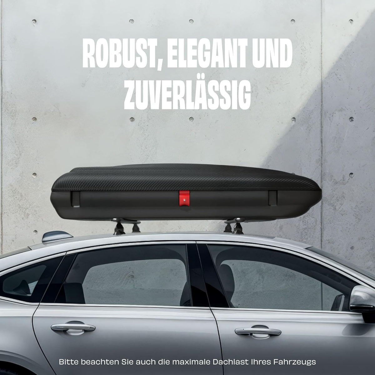 Dachbox VDP-BA480 - Dachkoffer mit 480 Liter Volumen - universal Autokoffer im Carbonlook - abschließbar Dank Zentralverriegelung - Dachkoffer für Dachgepäckträger
