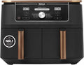 Ninja Foodi MAX Dual Zone Heißluftfritteuse AF400EUCP Amazon Exclusive, â€?470 Watt , 9,5 L, 2 Heißluft-Frittierfächer, 6 Funktionen, 27 x 41.5 x 32.5 cm, Kupfer/Schwarz