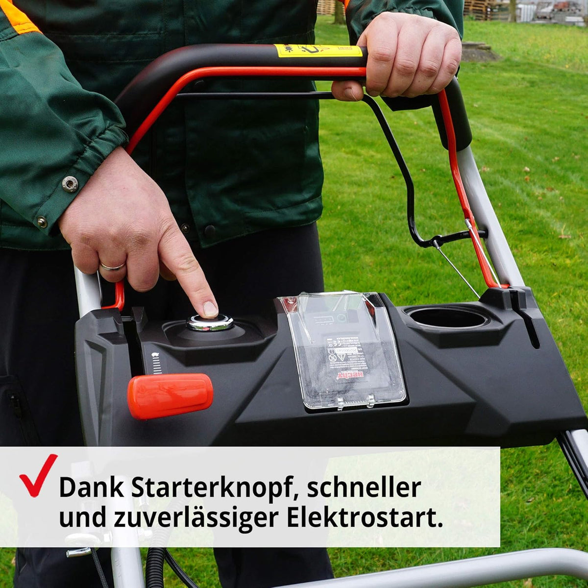HECHT 5-IN-1 Benzin Rasenmäher â€?leistungsstarker 4 Takt Eco Motor 4,4 kW (6,0 PS) â€?Elektrostart â€?53 cm Schnittbreite â€?75 l Fangkorb â€?Radantrieb â€?patentierte Räder â€?Mulchmäher