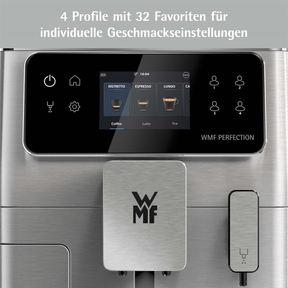 WMF Perfection 640 Kaffeevollautomat mit Milchsystem, 16 Getränkespezialitäten, Double Thermoblock, Edelstahl-Mahlwerk, Nutzerprofil Speicherung (640: WMF Perfection 640 mit Milchsystem)