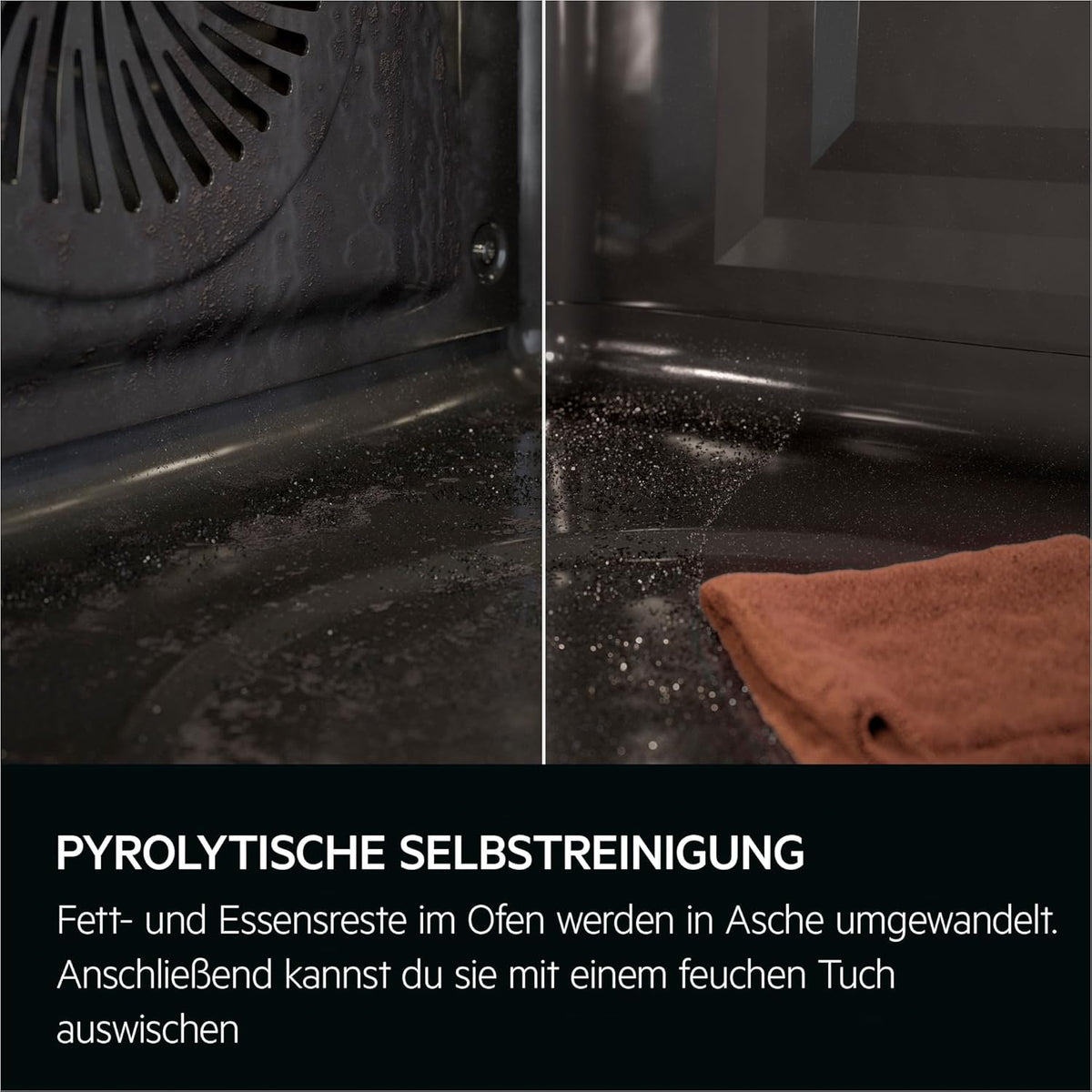 AEG Einbaubackofen â€?Serie 5 Ringheißluft: Gleichmäßige Garergebnisse auf 3 Ebenen â€?Pyrolyse Selbstreinigung â€?25 Automatikprogramme â€?LED-Touchdisplay â€?Schnellaufheizung â€?Schwarz â€?BPE53516AB
