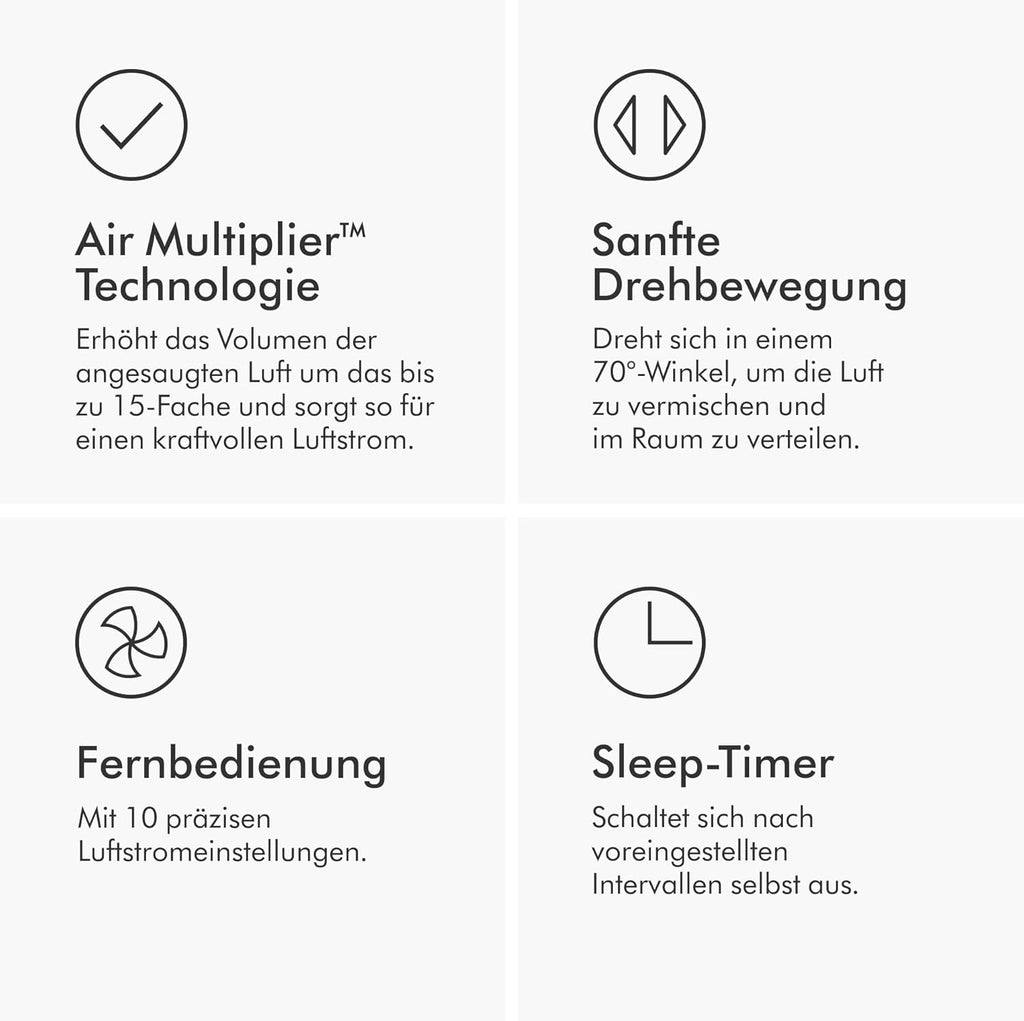 Coolᵀá´?Turmventilator AM07 Air Multiplierâ„?Turmventilator, Leistungsstarker, bladeless Ventilator mit Air Multiplierâ„?Technologie (Weiß/Silber)