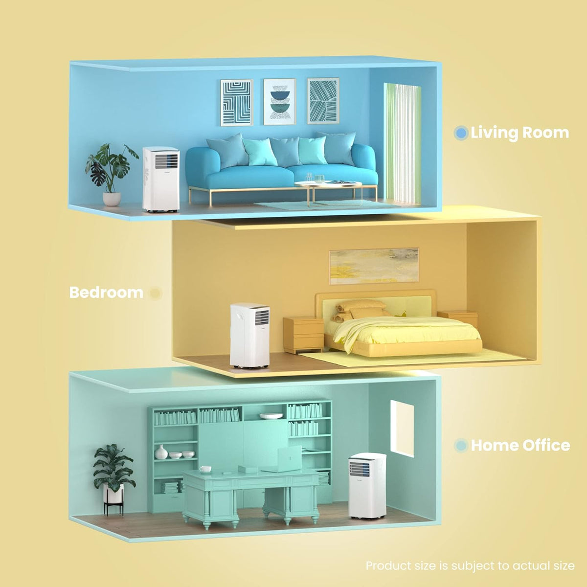 Comfee Mobiles Klimagert Easy Cool 2.0, 7000 BTU 2,0kW, Kühlen&Ventilieren&Entfeuchten, Raumgre bis 68m(25ãŽ?, APP-Steuerung/Alexa/Google Home/IFTTT, Mobile Klimaanlage mit Abluftschlauch