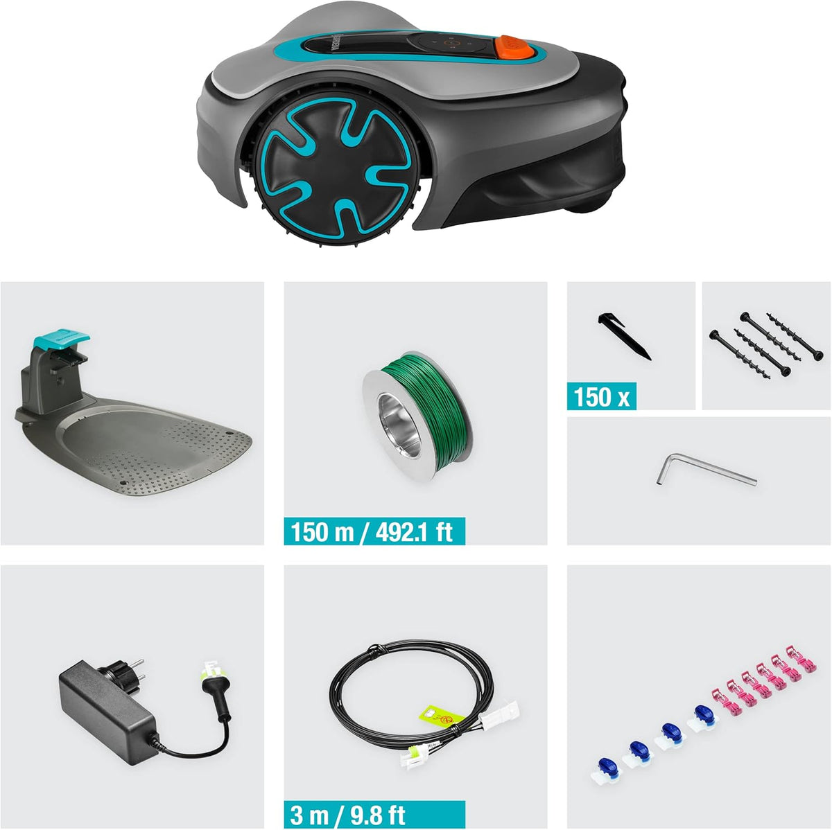 Gardena Mähroboter SILENO minimo 250 m2: intelligenter Rasenmäher mit optimaler Konnektivität, mit Gardena Bluetooth App programmierbar, DE-Version (15201-20)