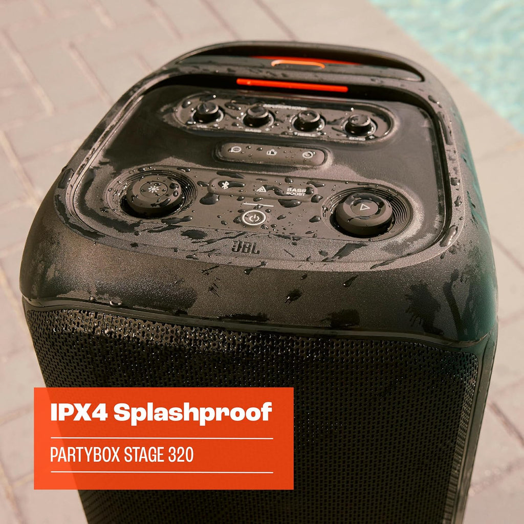 JBL Partybox Stage 120 in Schwarz â€?Tragbare Bluetooth-Lautsprecher-Box mit JBL Pro Sound, Lichtshow, KI-Sound-Boost und Teleskopgriff â€?12 h Laufzeit
