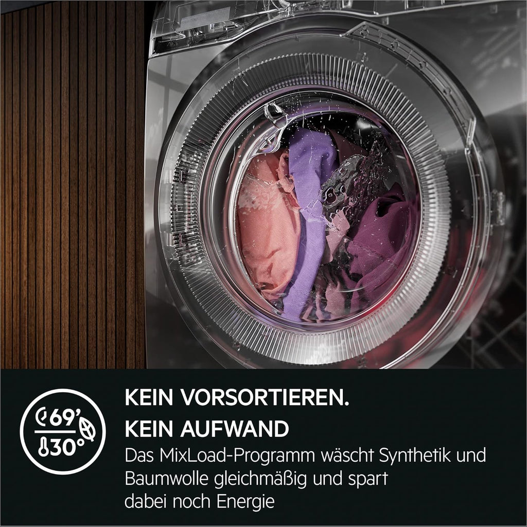 AEG Waschmaschine, Serie 7000 ProSteam: Auffrischfunktion mit Dampf statt Waschen, 9 kg, Leise, Mengenautomatik, A-20%, Nachlegefunktion, Wasserstopp, 1400 U/min, LR7GA70490