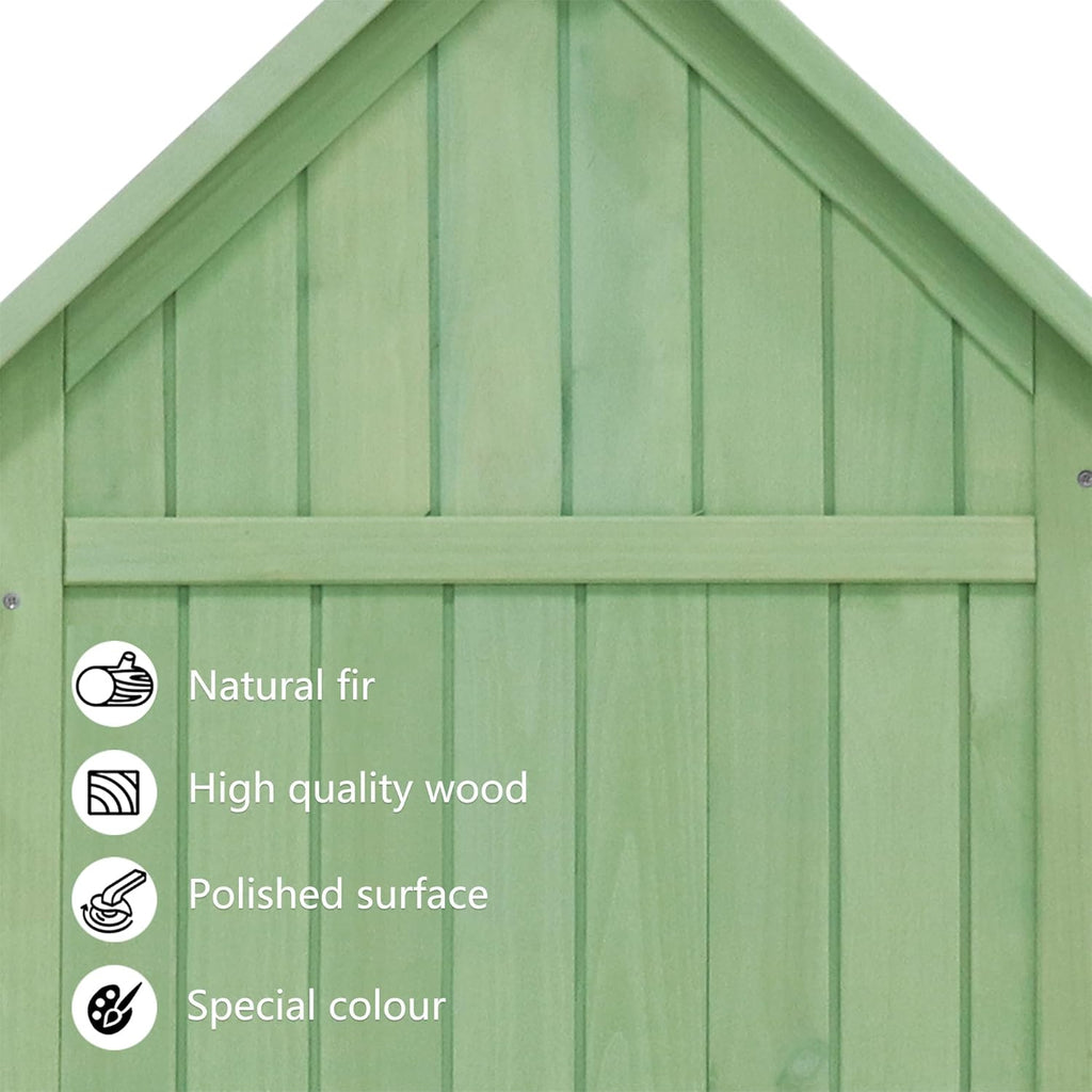 Gerätehaus Gartenschrank Geräteschuppen Geräteschrank, BxT: 118x54cm, 118X54X173cm (BxTxH), wetterfest, Holz, PVC-Dach (Set, 1 St., 1 x Geräteschrank) (Grünes)