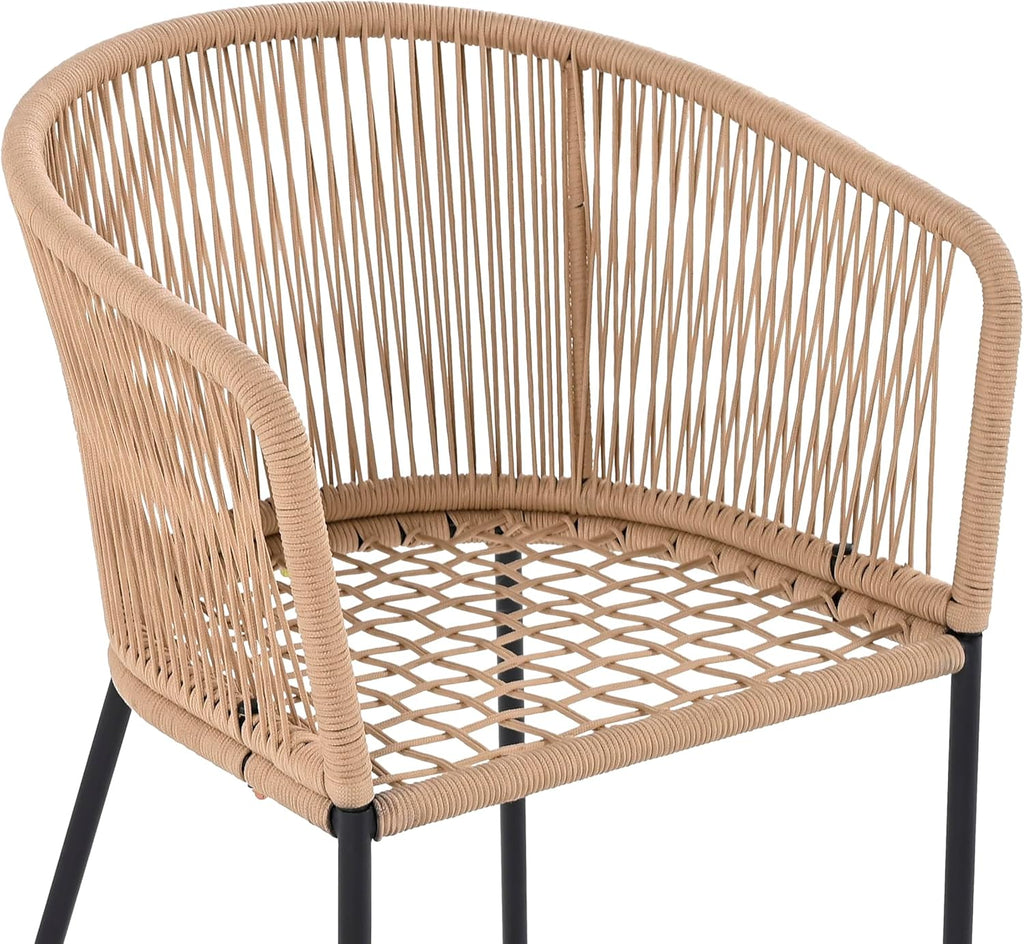 ESTEXO Bistro Set Balkonmöbel Sitzgruppe Outdoor Gartenset 2 Personen Rope Gartenset (Beige)